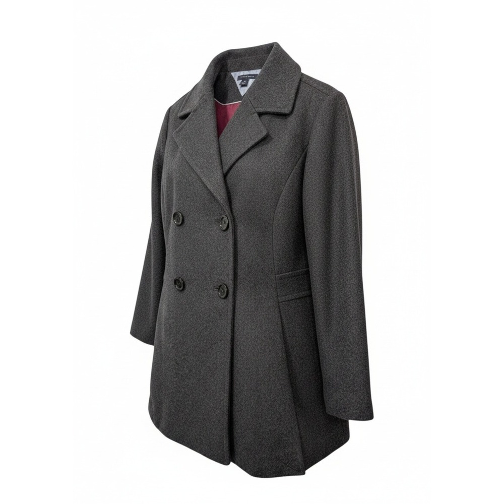 Tommy Hilfiger Double Breasted Wool Blend Peacoat Charcoal Gray Size 2X